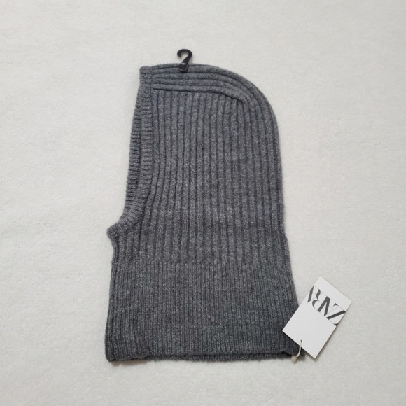 Zara Gray Ribbed Knit Balaclava- NWT - Picture 4 of 4